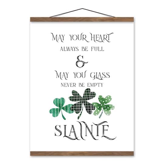 Slainte 16" x 20" Teak Hanging Canvas